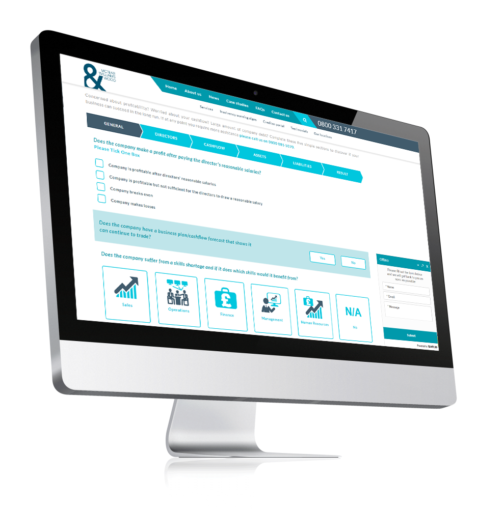 Screenshot of McTear Williams & Wood's Business Healthcheck feature