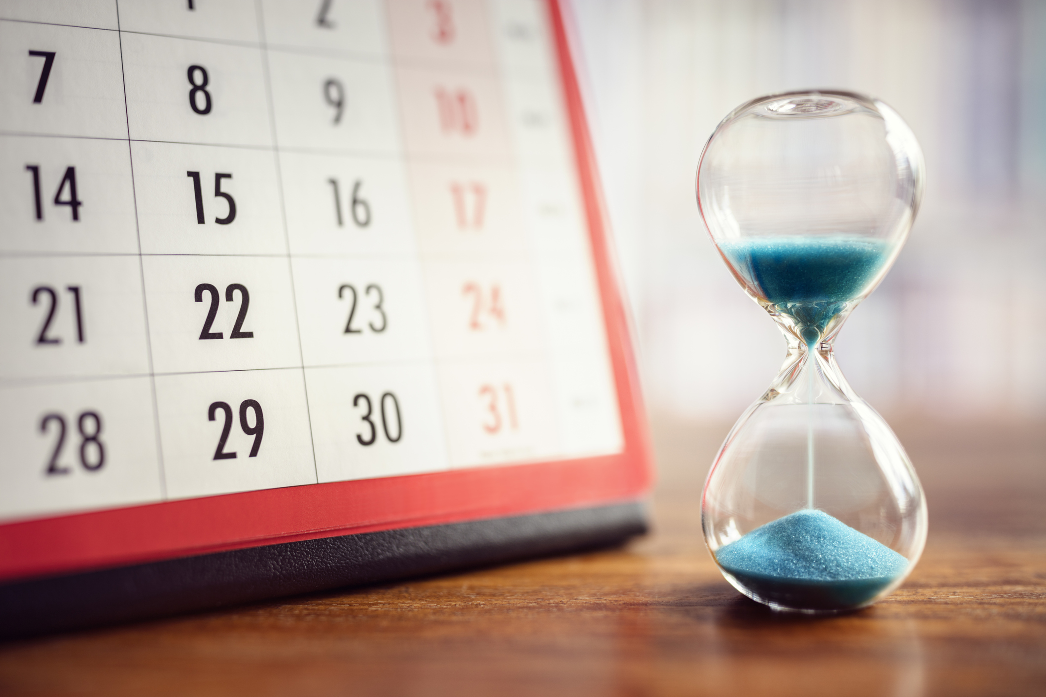 Hourglass and calendar Hourglass and calendar