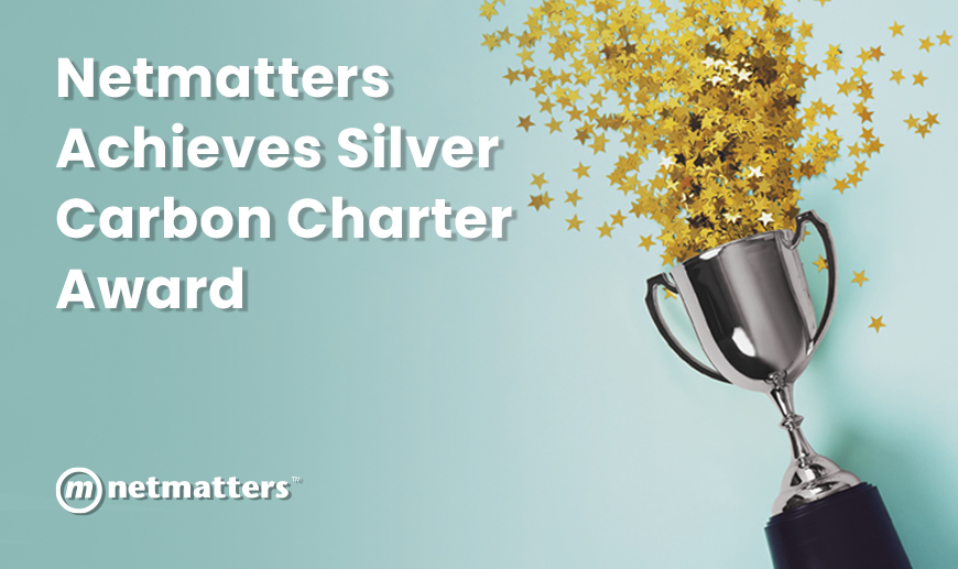 Silver trophy celebrating carbon charter award