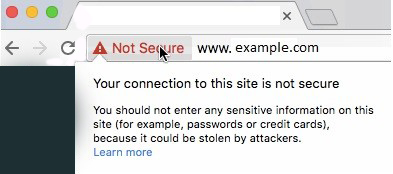 Not Secure Website Example Not Secure Website Example