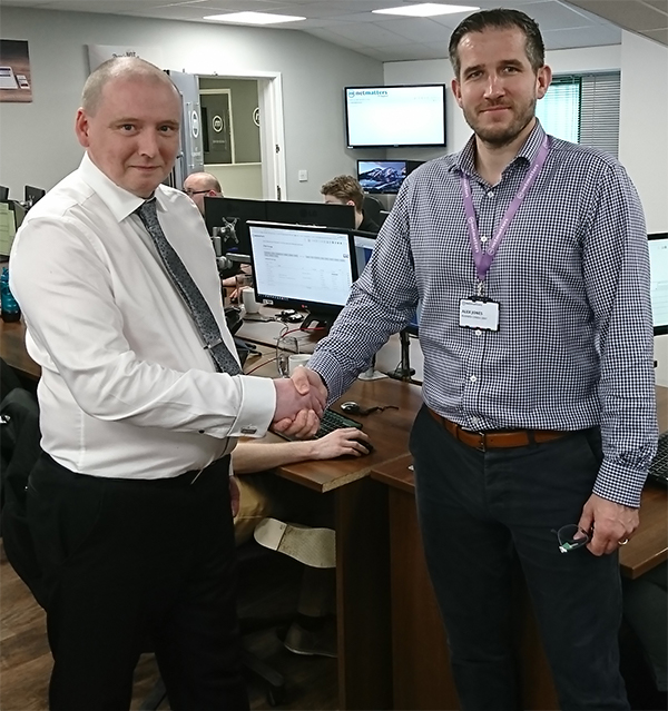 Managing directors agreeing on the Gapton Computers Netmatters merger